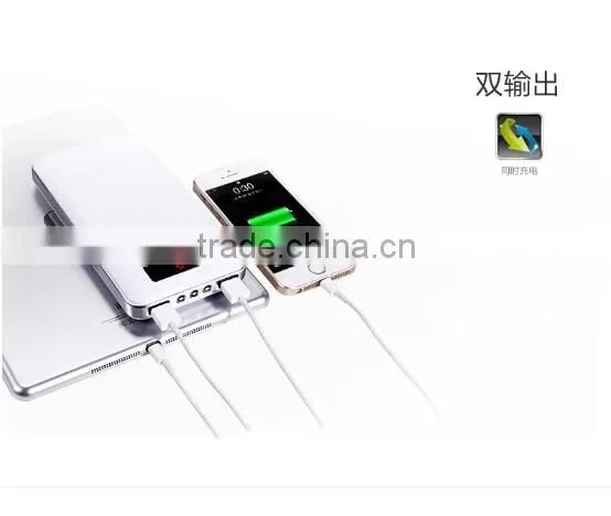 2016 new design lithium power bank with 2USB output power bank and solar power bank