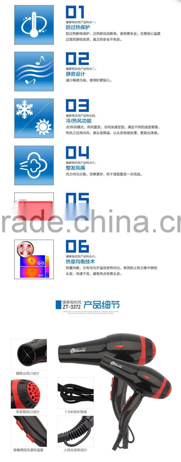 Hair Dryer 2500w Hair Dryer Wholesale DC Motor Hair Dryer