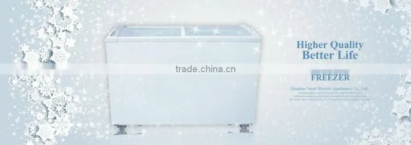 158L Glass Door Commercial Chest Freezer showcase for sale
