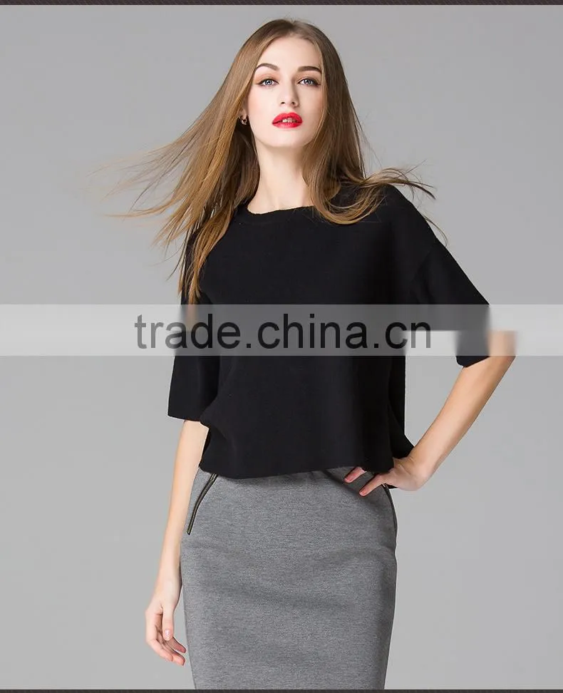 Fashion design cahmere woolen knit sweater for girls