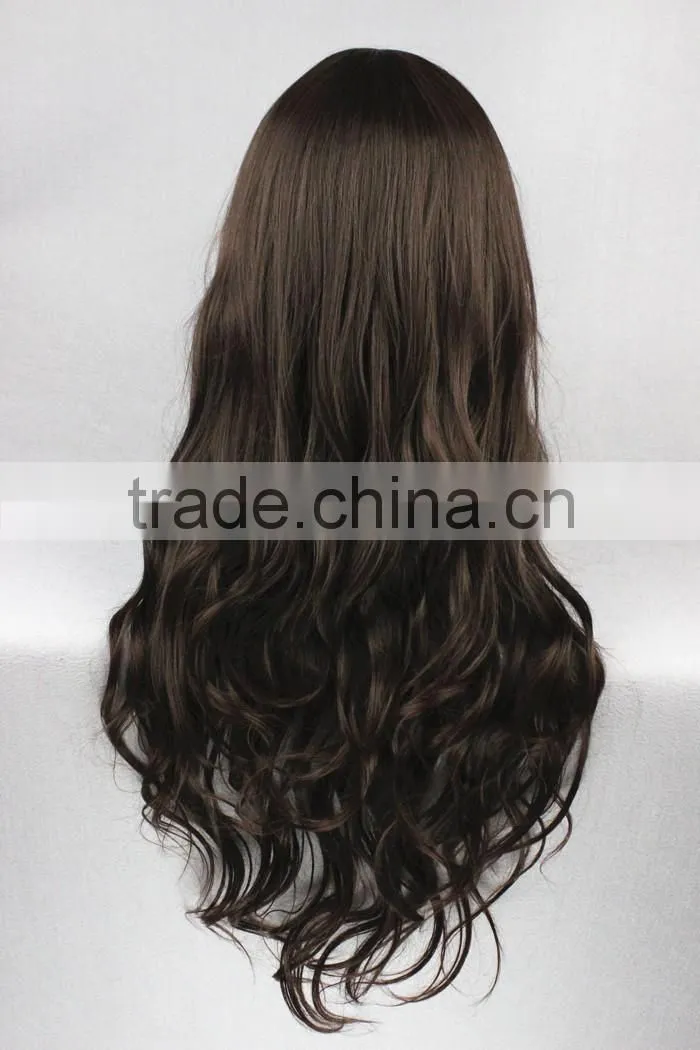 High Quality 65cm Medium Long Curly NO.6 ORIGINAL SOUNDTRACK wig Inukashi Dark Brown wig Synthetic Anime Wig Cosplay Hair Wigs