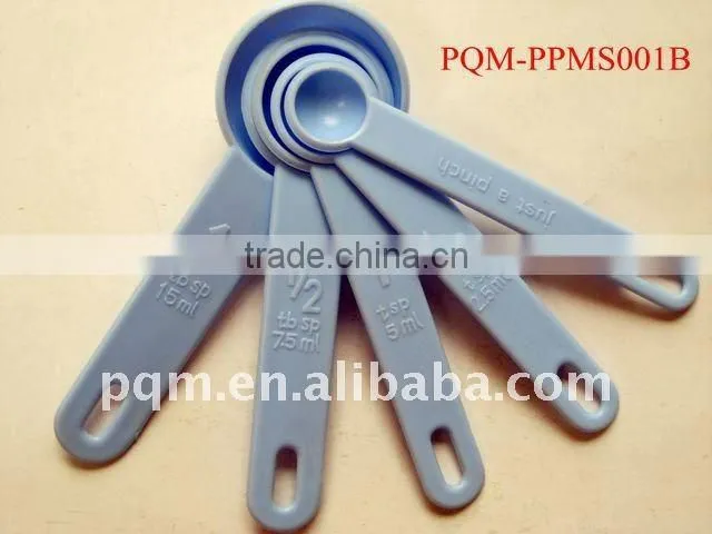 Multi-funtion 10 pcs blue PP plastic measuring spoons