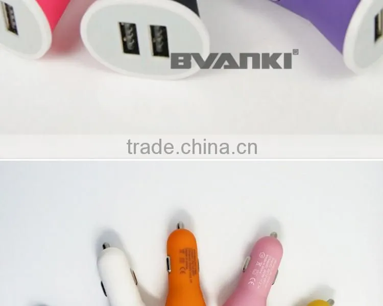 Top Quality online shopping Frosted Spray Portable Universal Dual USB Car Charger for Smart Phone with 2 usb ports free samples
