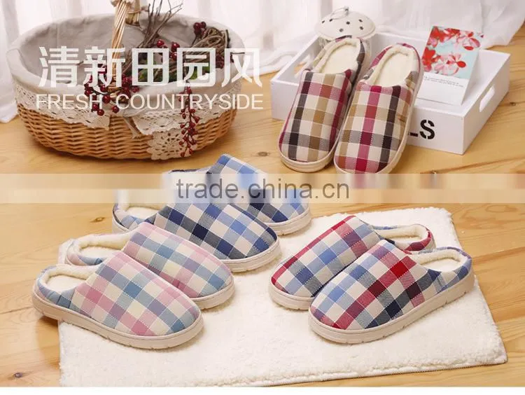 Winter slipper fluff canvas warm indoor slipper