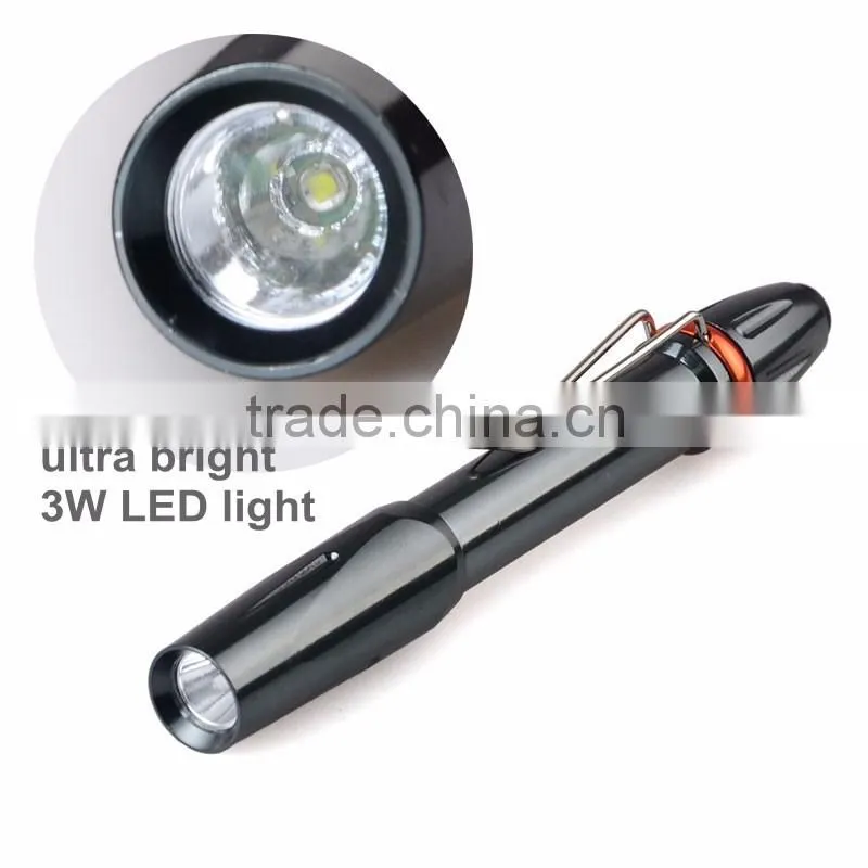 Mini 300LM Waterproof Pen Shape Light Q5 LED Torch Light with Pocket Clip