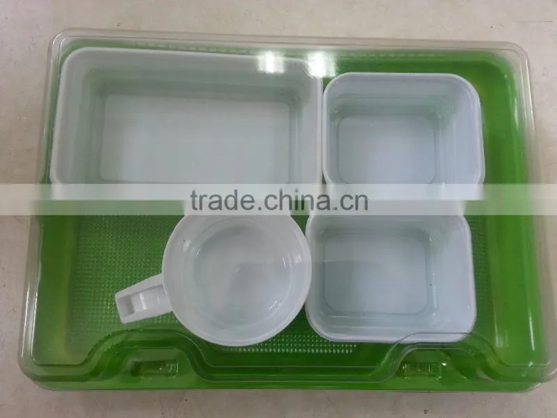 Hot sale PET disposable food container /take away lunch box/plastic container with lid