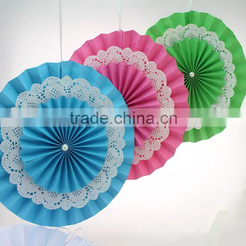 Colorful Round Paper Fan Wedding Stage Decoration Birthday Party Decoration Paper Fan