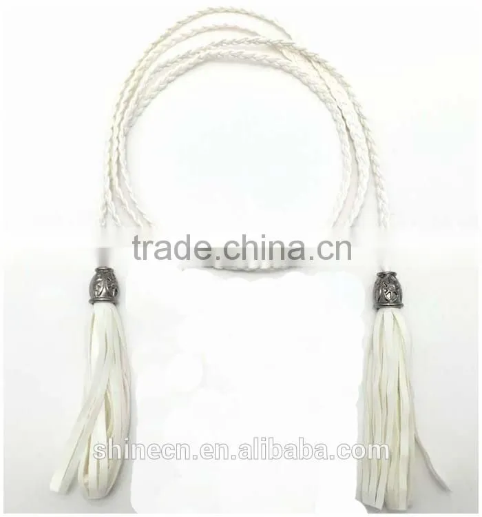 Women Hand-woven Chain Belt Korean Fashion Decorate Slim Leather Chain Belt
