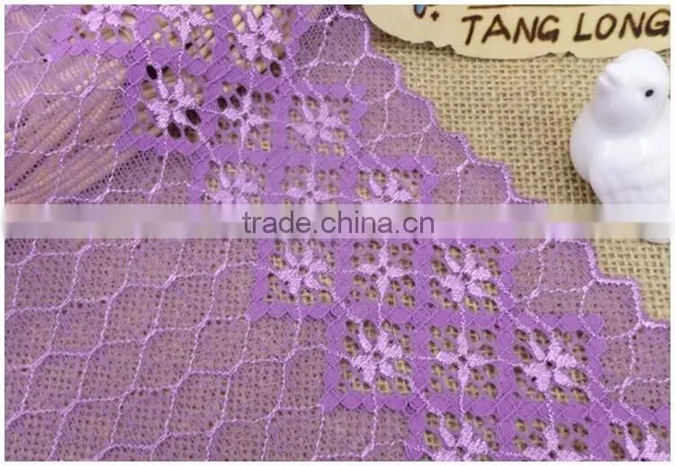 Nylon Spandex Wide Purple 10.03" Super Strech Soft Warp Knitted ladies new model dress & ladies fashion lace dresses