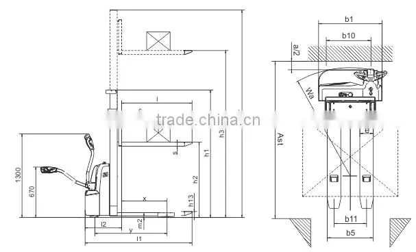full-automatic electric stacker forklift