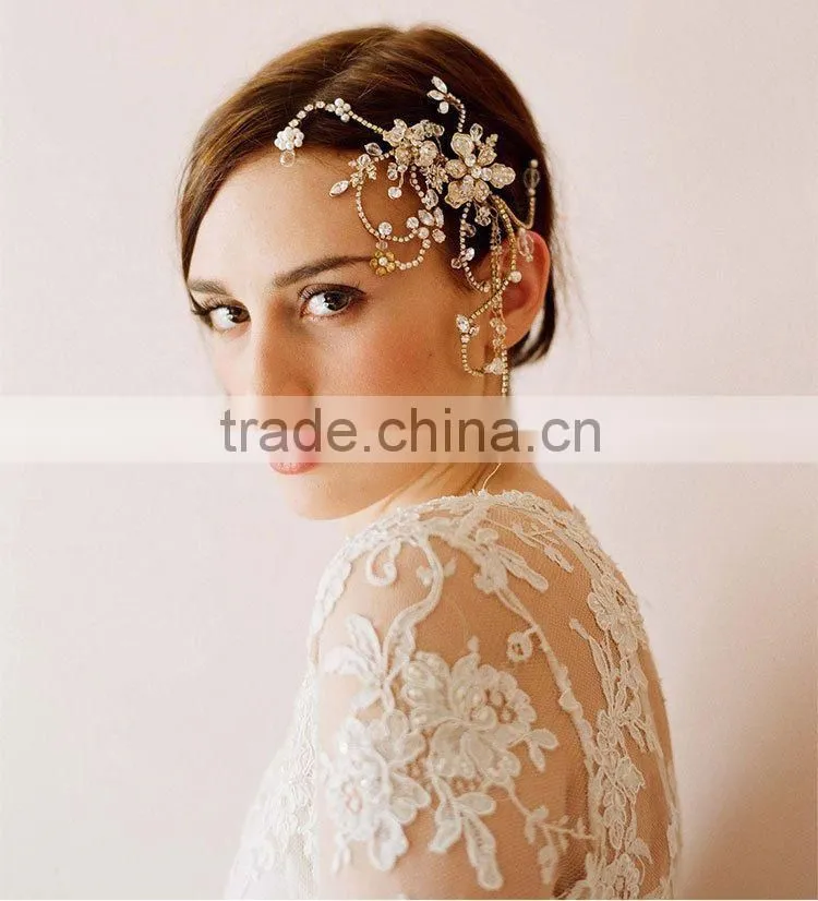 New 2015 Hair Jewelry Wedding Bridal Hair Accessories Hair Sticks Rhinestone Flower Hairpins