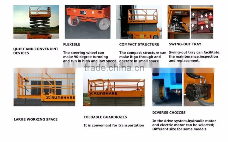 12m electric aerial scissor lift platform