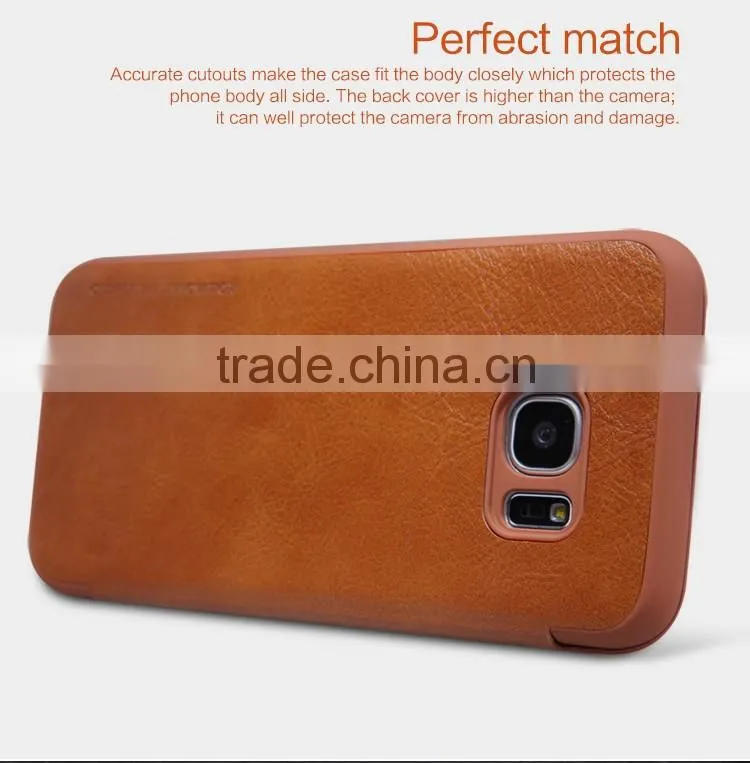 Nillkin Brand Qin Series Luxury Card Holder Case for Samsung S7 Edge Shockproof Flip Leather Case MT-5515