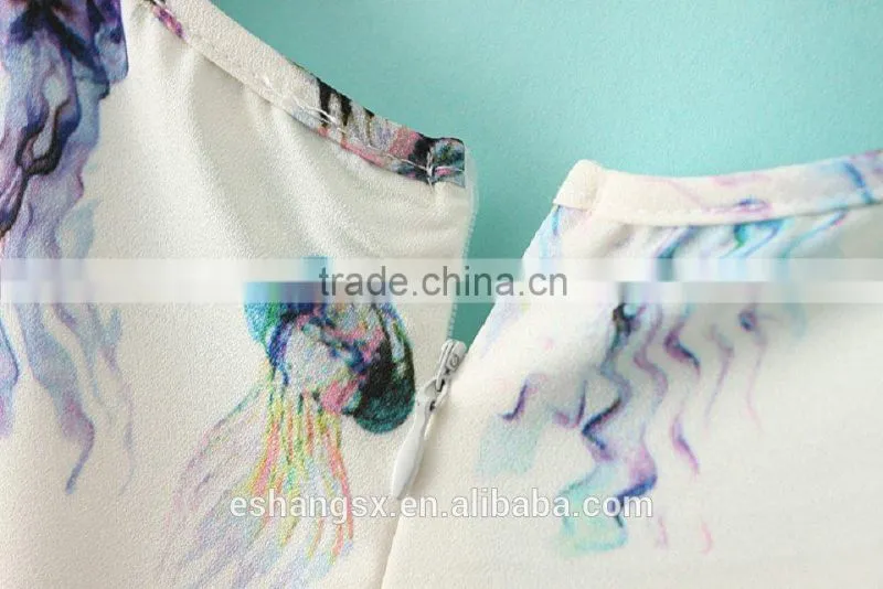 Ladies chiffon printed new model dress