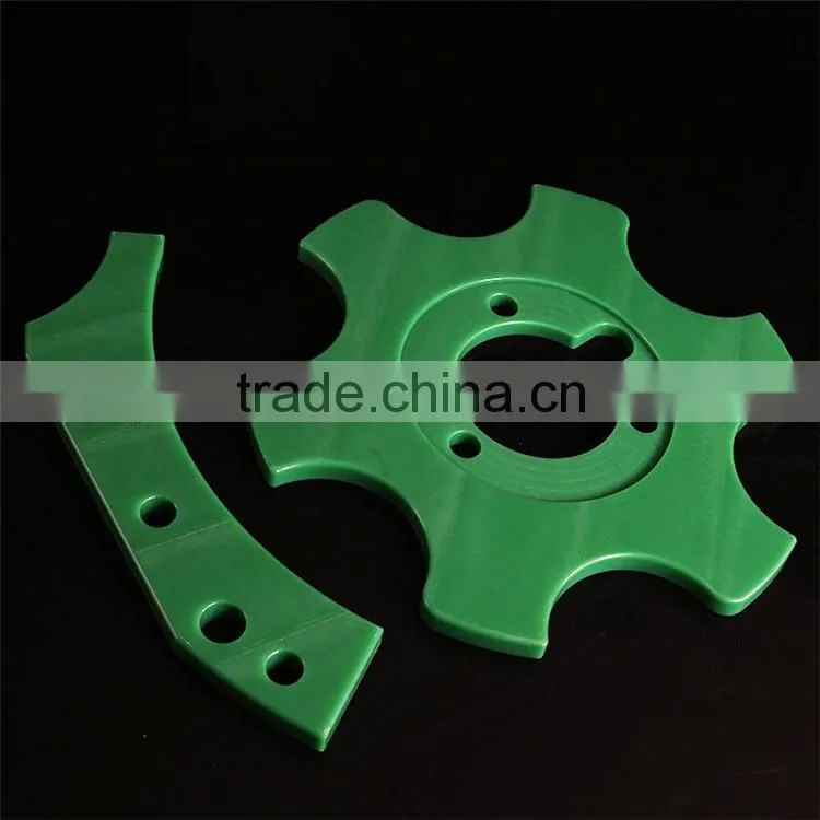 Customized shape green HD300 PE-UHMW cnc machined plastic sheet parts