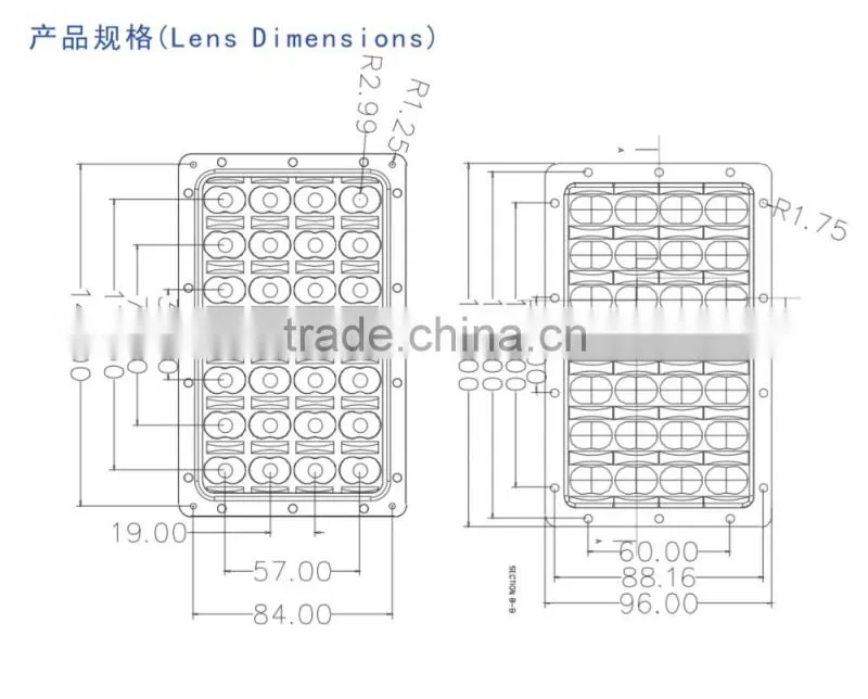 7 series 4 parallel led module with 28w street led lens
