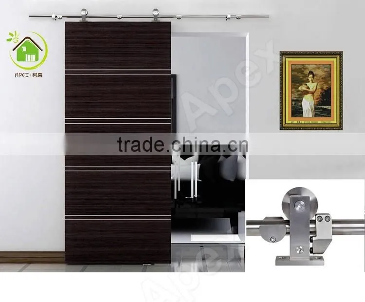Simplicity Modern style sliding wood barn door grill door design Barn Door with glass