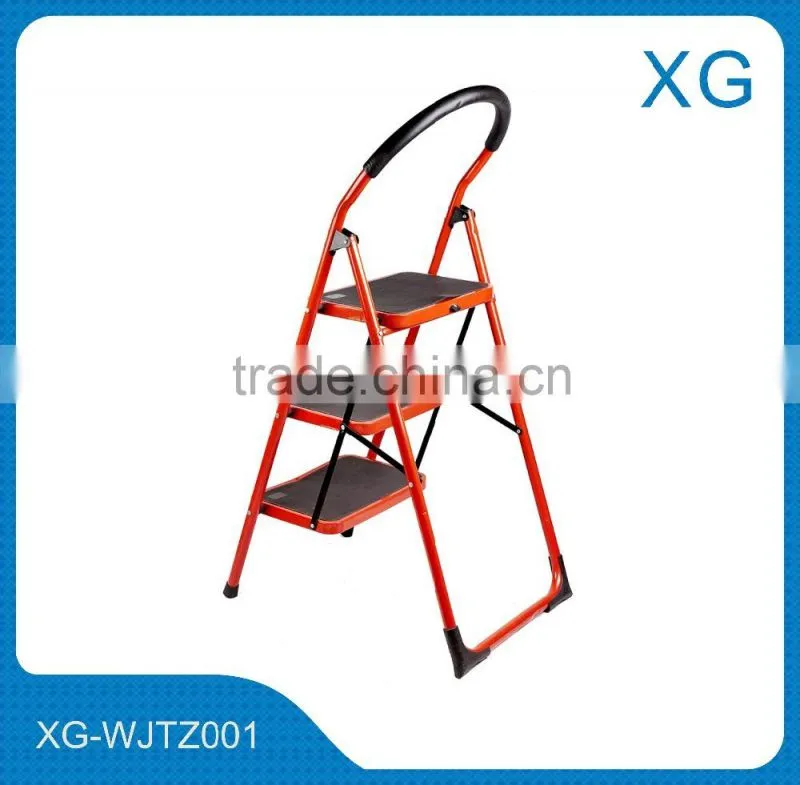 Household red ladders,Iron folding steps ladders,Home working ladders,Insulation ladders