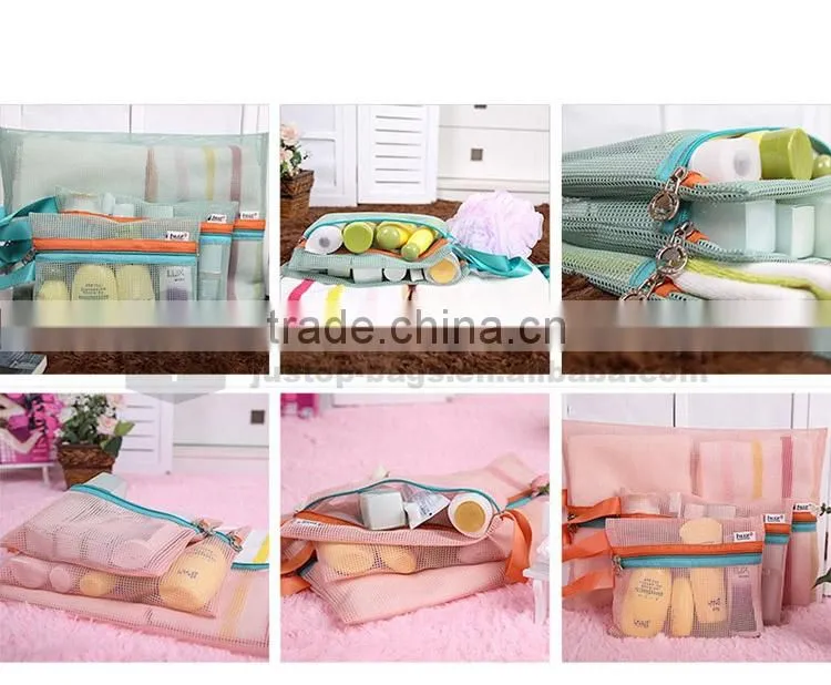 JUSTOP New Design 4 in 1 Mesh Fabric Travel Organizer Bag in Bag Set