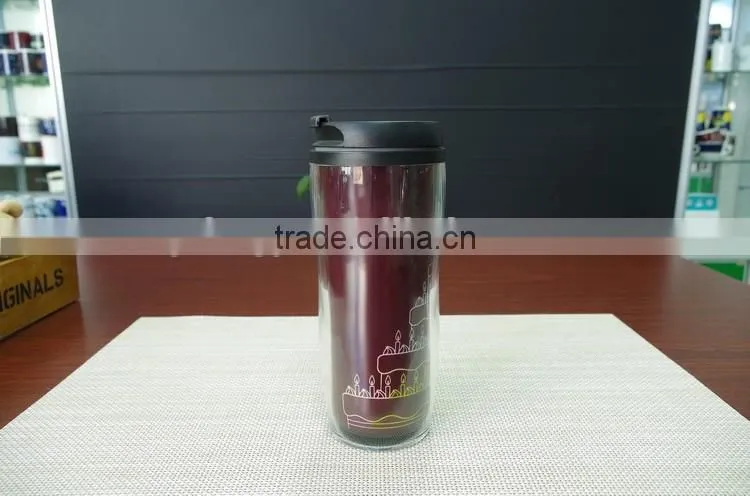 Popular promotional gift PP and PS color changing magic travel tumbler