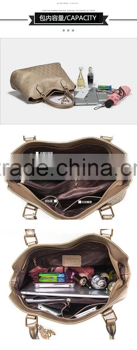 China's latest fashion wholesale chain embossed lady handbag