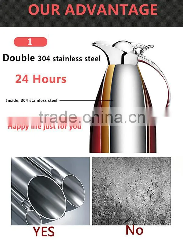 Thermal Carafe,85 Oz Big Capacity Electric Personalized 304 Stainless Steel Induction Coffee Pot