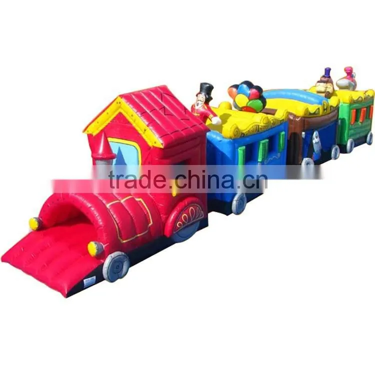 hot sell kids inflatable train obstacle course equipment,outdoor obstacle course entertainment equipment for children