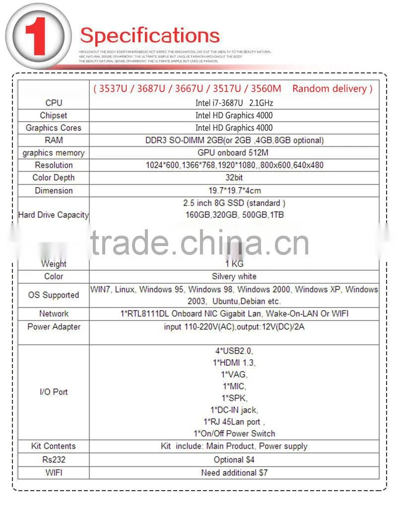 Hot Intel I7 3687U Desktop Computer Mini Pc Thin Client Support Wireless Keyboard Mouse And Touch Screen