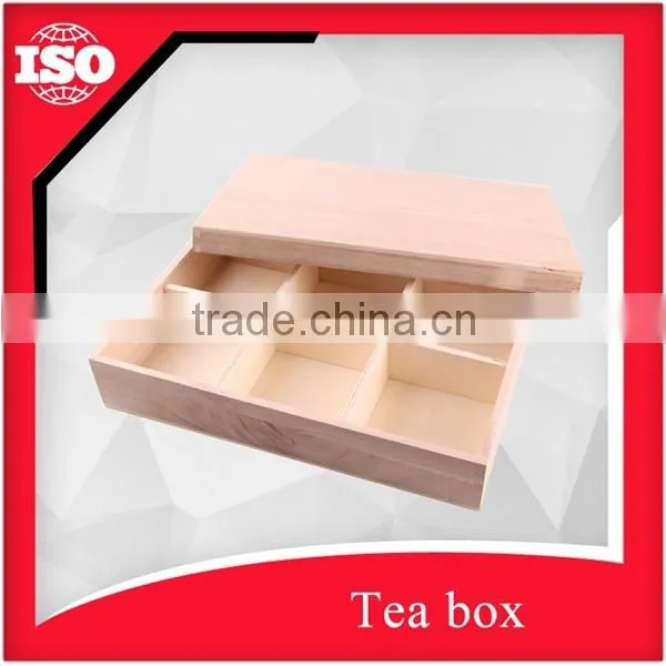 Compartments wooden tea tin box supplier