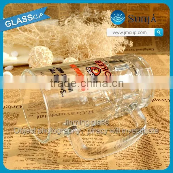 Clear Glass Beer Mug Auto-Machine Made Beer Mug Handle Drinking