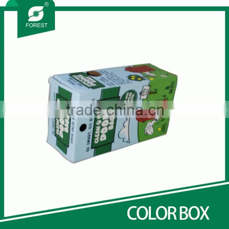 LARGE RECTANGLE SHAPE CORRUGATED COLOR BOXES FOR DOODIE BAGS PACKAGING WITH PANTONE COLORS
