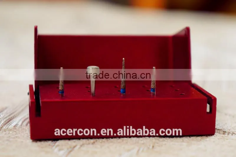 Hot Sale 15 holes Aluminium Dental Bur Holder(red)