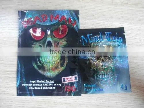 shiny aluminium foil zipper bag Mind Trip with Hologram