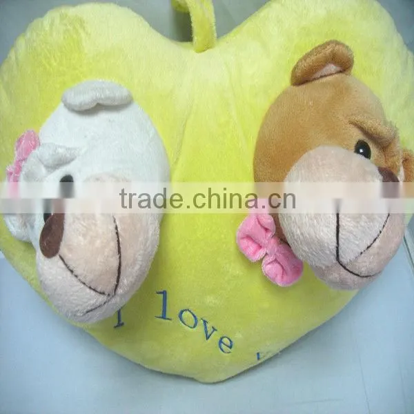 Big Size Plush Heart Pendant With Animal Heads