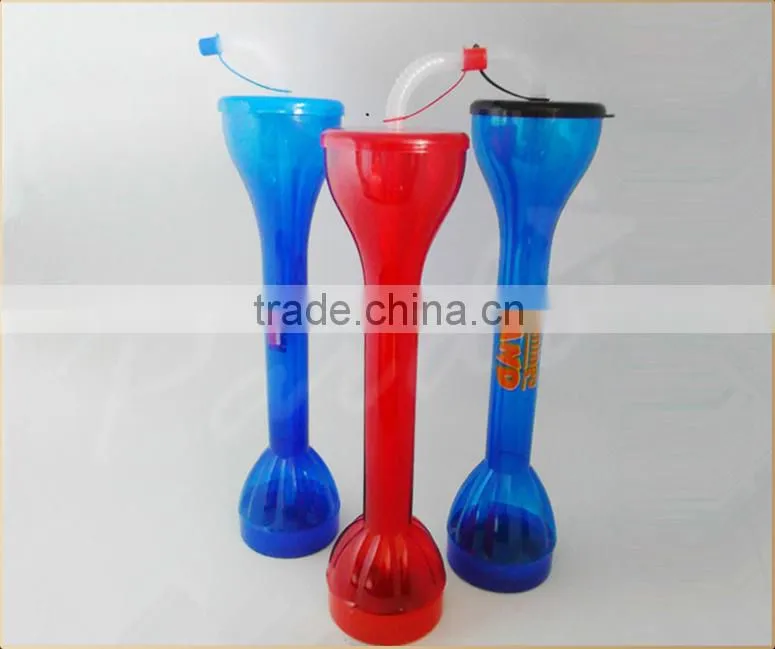 Hotsale led light in the dark plastic beer drinking yard glass