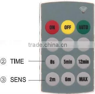 SK808 Dual technology remote control PIR motion sensor light switch(15m/13m Max,remote controller choosable,85-265V AC)