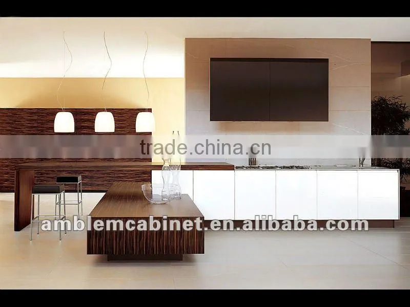 Wood grain Melamine Kitchen Cabinets
