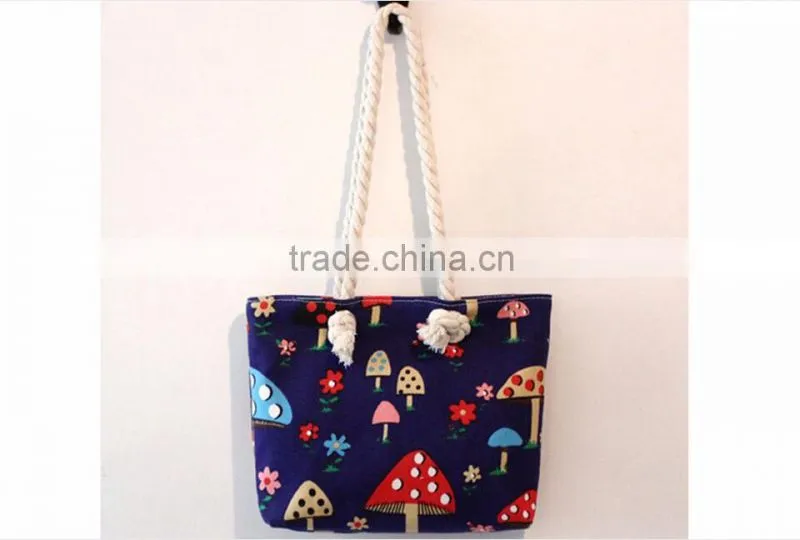Fashion design stripe beach bag with zipper