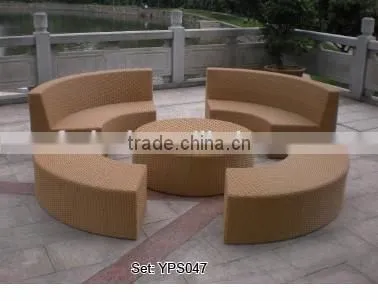 00 patio furniture outdoor new design comfortable round rattan sectional sofa set YPS048