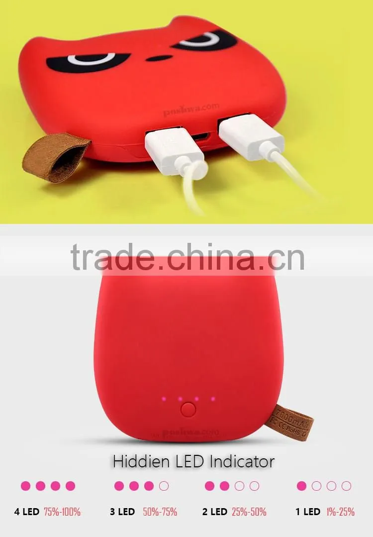 For starbucks power bank charger 7types of cute cartoons power bank smart 2.1-1-0.5 output