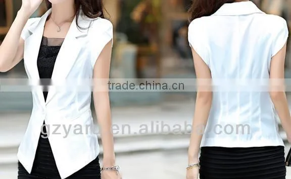 Women Ladies Summer Short Sleeve Black Formal Office Wear Fashion Blazer