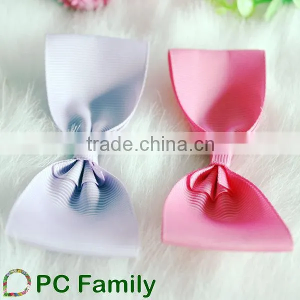 Pre made flower grosgrain ribbon hair bows