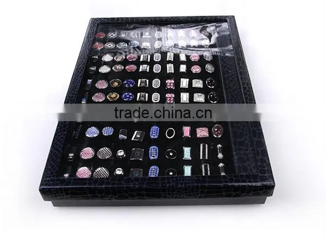 Wholesale Leather Display Cufflink box for 50-pair