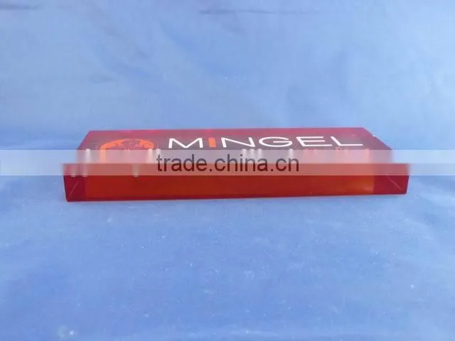 custom colored acrylic block with logo