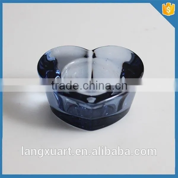 colorful heart shaped glass candle holder