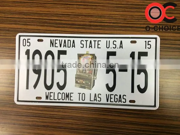 15x31cm Embossed vintage tin signs License plate