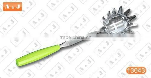 Stainless Steel Slotted Turner with Green Handle