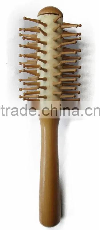 Wood handle hair Brush