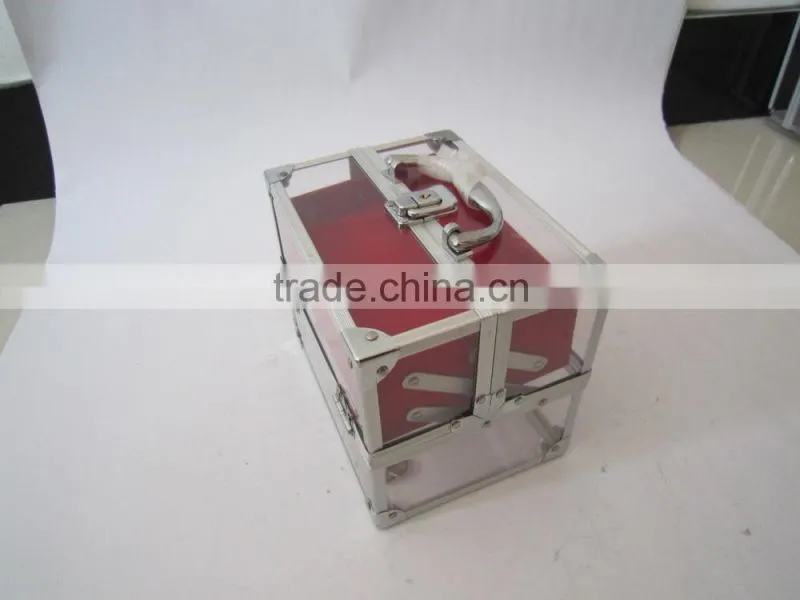 China promotion fashion craft smll aluminum makeup glass case