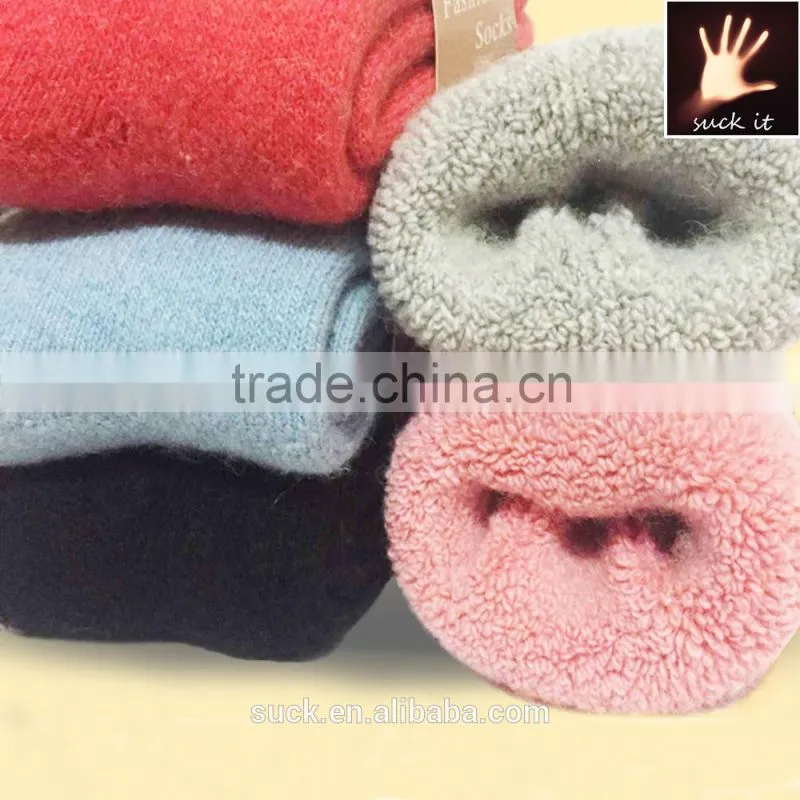thicken wool plush hosiery winter socks made in china